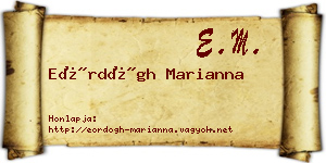 Eördögh Marianna névjegykártya